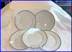 Haviland Limoges Chatelaine Vert Dinner Plates (Set of 5 Malachite Green) France