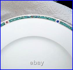 Haviland Limoges Chatelaine Vert Dinner Plates (Set of 5 Malachite Green) France