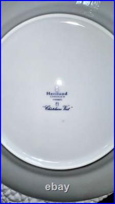 Haviland Limoges Chatelaine Vert Dinner Plates (Set of 5 Malachite Green) France