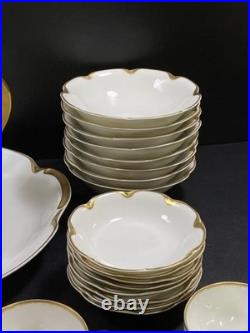 Haviland Ranson Coffee and Dessert Gold Trimmed China 52 pieces 12.5