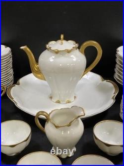 Haviland Ranson Coffee and Dessert Gold Trimmed China 52 pieces 12.5