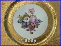 Heinrich & Co. Porcelain Set 10 Gold Encrusted Plates Decorated by Pickard China