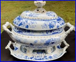 Hicks & Meigh Antique Real Stone China Chinoiserie Soup Tureen Underplate c1815