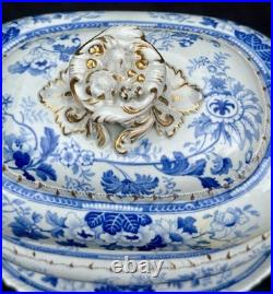 Hicks & Meigh Antique Real Stone China Chinoiserie Soup Tureen Underplate c1815