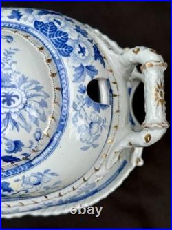 Hicks & Meigh Antique Real Stone China Chinoiserie Soup Tureen Underplate c1815