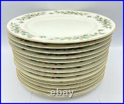 Holiday 24k Gold Trim 14 Dinner 10.5 Plate Christmas Holly Yuletide Berry China