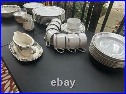 Hutschenreuther Bavaria Laurel Gold Rim Fine China 45 Piece Set