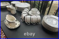 Hutschenreuther Bavaria Laurel Gold Rim Fine China 45 Piece Set