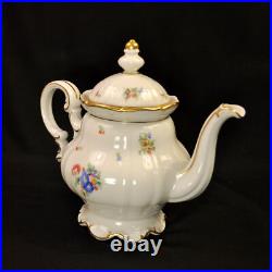 Hutschenreuther Coffee Pot 40 Oz Floral wGold 1939-1964 The Mayfair White #7619 Hutschenreuther Coffee Pot 40 Oz Floral wGold 1939-1964 The Mayfair White #7619