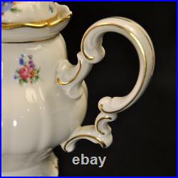 Hutschenreuther Coffee Pot 40 Oz Floral wGold 1939-1964 The Mayfair White #7619 Hutschenreuther Coffee Pot 40 Oz Floral wGold 1939-1964 The Mayfair White #7619