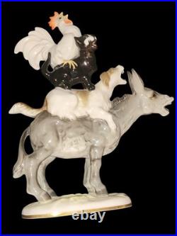 Hutschenreuther Karl Tutter Bremen Town Musicians 1950's Art Dept Figurine Vtg