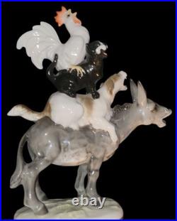 Hutschenreuther Karl Tutter Bremen Town Musicians 1950's Art Dept Figurine Vtg