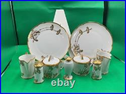 Hutschenreuther Selb Bavaria 24K Gold Encrusted China 11-Piece Set Hand-Paint