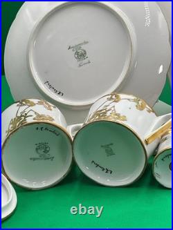 Hutschenreuther Selb Bavaria 24K Gold Encrusted China 11-Piece Set Hand-Paint