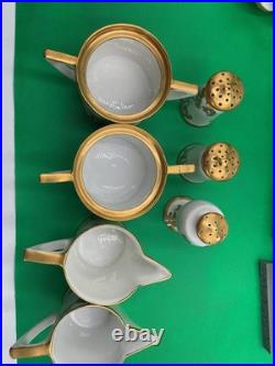 Hutschenreuther Selb Bavaria 24K Gold Encrusted China 11-Piece Set Hand-Paint