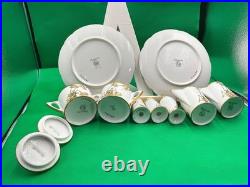 Hutschenreuther Selb Bavaria 24K Gold Encrusted China 11-Piece Set Hand-Paint