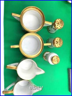 Hutschenreuther Selb Bavaria 24K Gold Encrusted China 11-Piece Set Hand-Paint