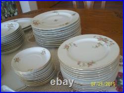 Hutschenreuther Selb Vtg Porcelain China Rose Pattern Dinnerware 54 Pieces