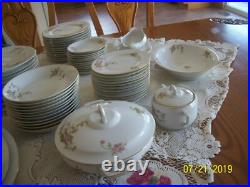 Hutschenreuther Selb Vtg Porcelain China Rose Pattern Dinnerware 54 Pieces