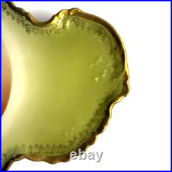 Imperial China Austria Portrait Celery Dish 1900-15 Gold Gilt Trim Antique