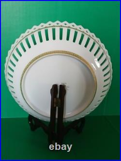 Imperial Crown China Austria Porcelain Reticulated Bowl with stand 9-1/2D