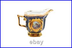 Imperial Porcelain Tea Set 17pc with 24K Gold'Second Date' Limoges China (Blue)