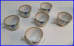 Imperial Russia USSR Lomonosov Porcelain China 16 Piece Tea Set Gold Rim Floral