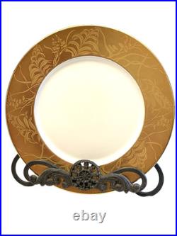 J Louis Coquet Khazard Limoges France 2 Plates 10 & 10.5 Painted Engraved