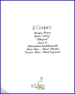 J Louis Coquet Khazard Limoges France 2 Plates 10 & 10.5 Painted Engraved