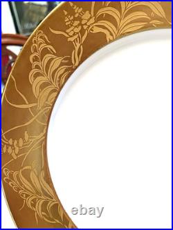 J Louis Coquet Khazard Limoges France 2 Plates 10 & 10.5 Painted Engraved