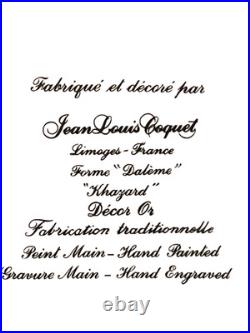 J Louis Coquet Khazard Limoges France 2 Plates 10 & 10.5 Painted Engraved