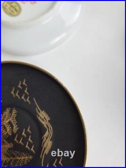 Japan China Porcelain Black withGold set 15 pieces