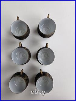 Japan China Porcelain Black withGold set 15 pieces