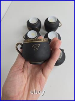 Japan China Porcelain Black withGold set 15 pieces