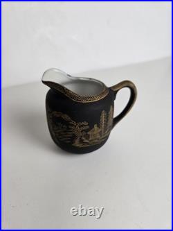 Japan China Porcelain Black withGold set 15 pieces