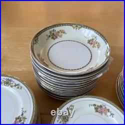 Japanese Porcelain Floral Gold Trim Dinner Set Plates Bowls Cups Saucers
