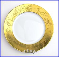 Jean-Louis Coquet Limoges France Khazard Gold Charger Plate