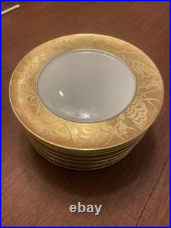 Jean-Louis Coquet Limoges France Khazard Gold Charger Plate