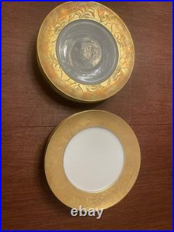 Jean-Louis Coquet Limoges France Khazard Gold Charger Plate