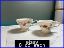 Johann Haviland Moss Rose Bavaria Germany 86pc China Set Plates Bowls Tea Platte