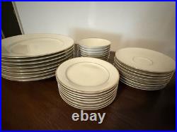 Johann Haviland Vintage China 40 PCS Service for 8. Classic Design Gold Trim 24k