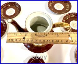 KPM German Porcelain Demitasse Coffee Tea Set Teapot Sugar Creamer 6 Cups Gilded