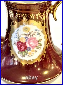 KPM German Porcelain Demitasse Coffee Tea Set Teapot Sugar Creamer 6 Cups Gilded