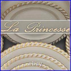 K&A Krautheim 24Kt Gold La Princesse 20pc for 4 Dinnerware 1949 Made in Germany