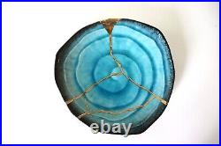 Kintsugi Plate Blue Bronze Large Size