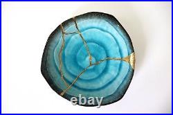 Kintsugi Plate Blue Bronze Large Size