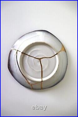 Kintsugi Plate Blue Bronze Large Size