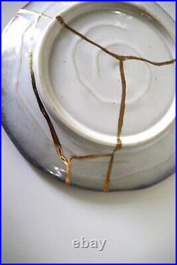 Kintsugi Plate Blue Bronze Large Size