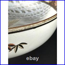 Kutani Ware Meiji Period White and Gold Color Large Bowl Asian Porcelain Bowl De