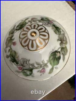 Kyoto China Porcelain Floral Gold Trim Dinnerware set of 8 coffee server 3116